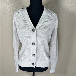 Gap Light Tan Button Up Cardigan Sweater XS Classic Nuetral Layering Piece